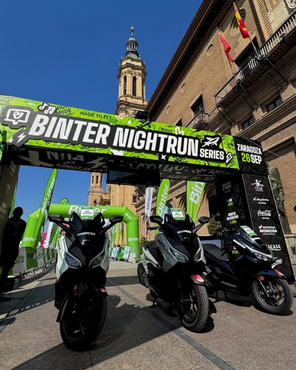 BinterNightRun's tweet photo. No podía faltar nuestro agradecimiento a @MOBICSA_ZGZ Zaragoza por ser vehículo oficial de soporte de la #BinterNightRun Zaragoza by Heraldo. https://t.co/9ghU4u46B6