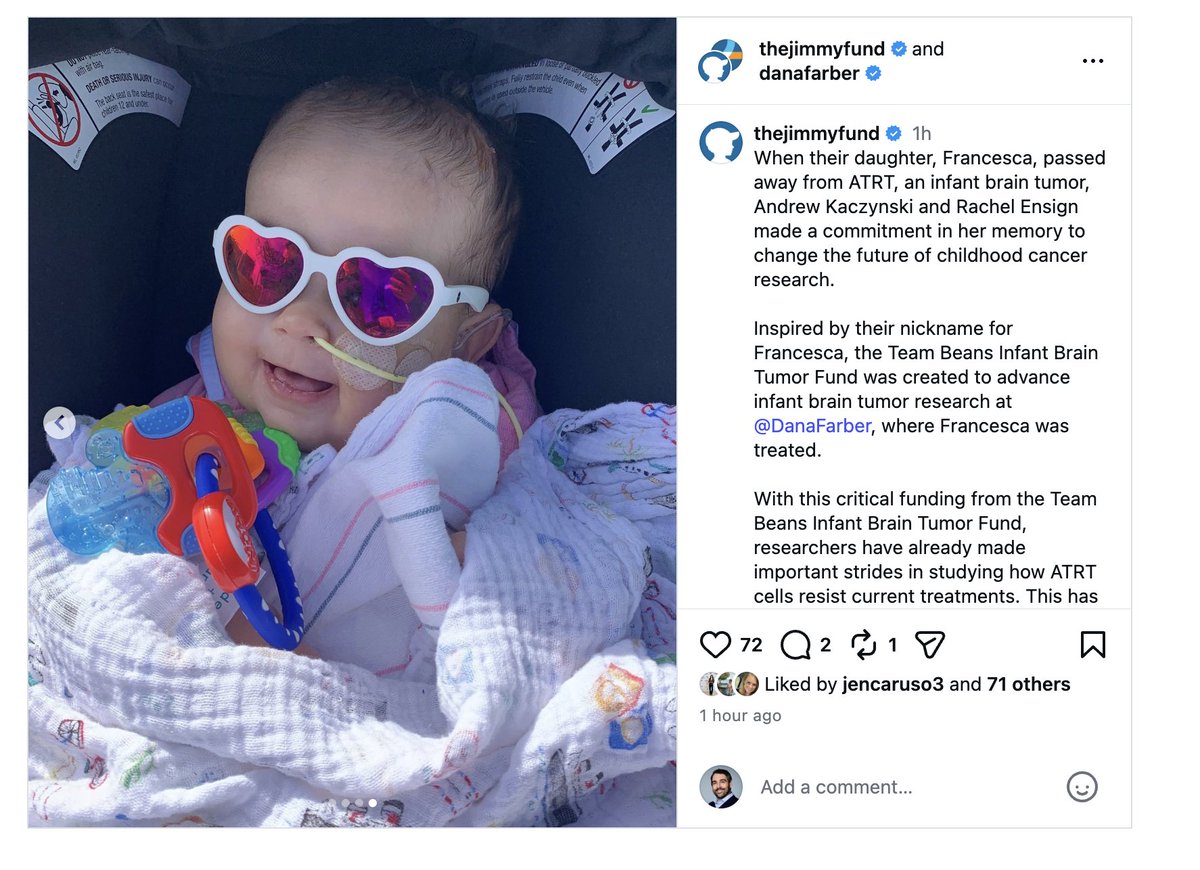 KFILE's tweet photo. PROUD to say Team Beans has now raised more than $4 million for the Infant Brain Tumor Program at Dana-Farber!  More on the Dana-Farber Instagram on this money is being used for critical research into brain cancers in young children.
https://t.co/G0VanqtOAx https://t.co/oxMknYOWkM