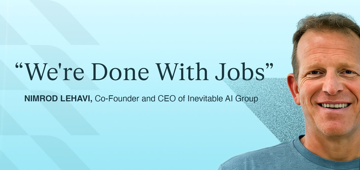 aleph's tweet photo. Unpopular Opinion: Jobs Are Done

Every layoff in tech gets explained as "refocusing" or "market conditions". We all know the real reason, but almost nobody will say it. @nimrodlehavi  will say it and more: he can barely even think of a job AI won't take.

Subscribe to our monthly newsletter (going out tomorrow!) to get Nimrod's take on why he's still an optimist, and how his team launched nine companies since January: https://t.co/EPjOB6XtOA