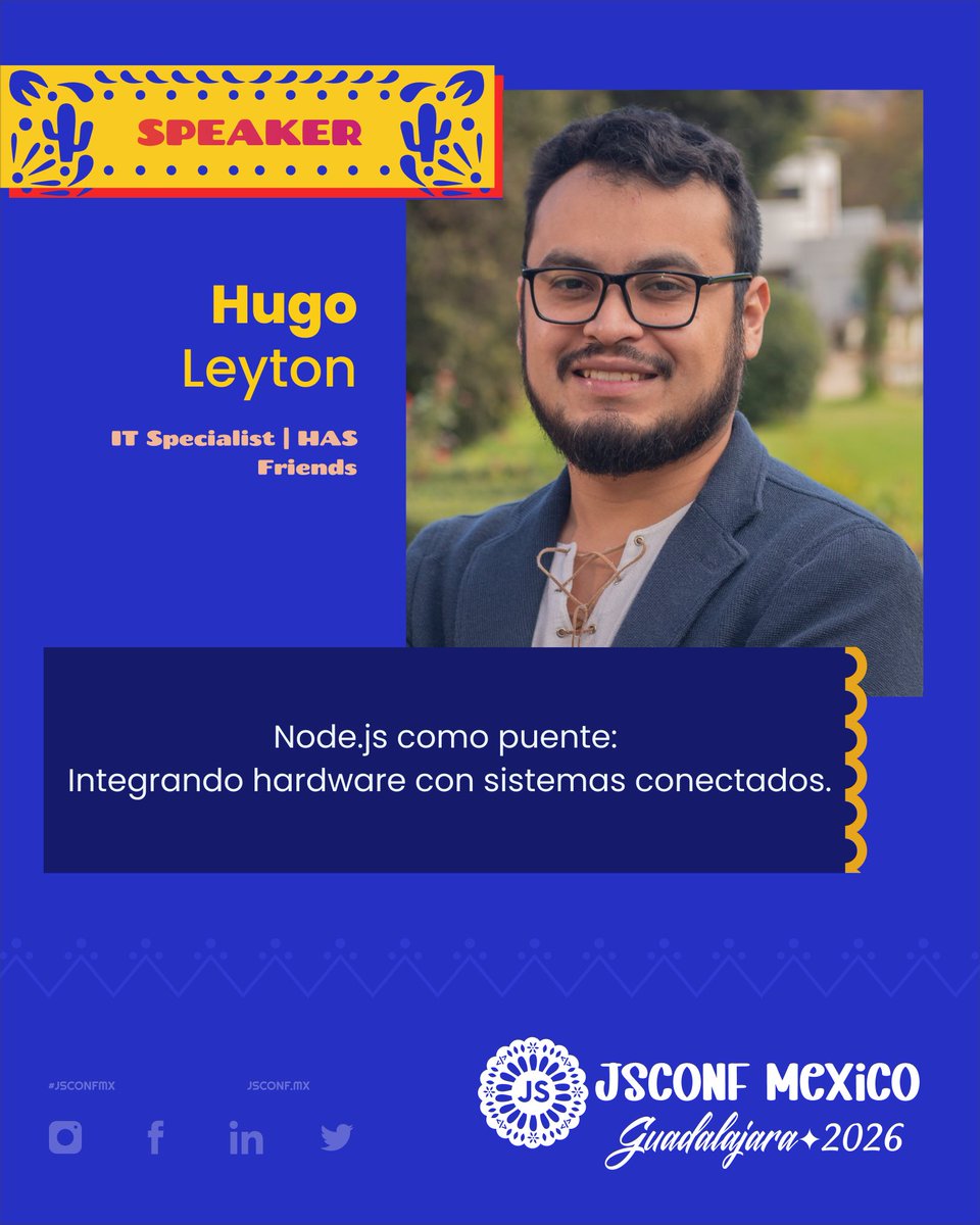 hleytond's tweet photo. Voy a estar en @jsconfmx el 29 y 30 de octubre en Guadalajara 🇲🇽, con la charla «Node.js como puente: integrando hardware con sistemas conectados».

Con el código JS-AMIGOS tienes 15% de descuento, hasta el 30 de septiembre.

Boletos 👉 https://t.co/xAfdhztE0B https://t.co/QPdq5NVdfm