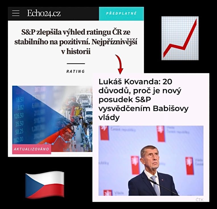 PatrikNacher's tweet photo. „TEPRVE” 10 měsíců nebo „UŽ” 10 měsíců? Podle toho, jak se to dnešní sněmovní opozici hodí… ⤵️

Zatímco v české kotlině posloucháme ze strany opozice výroky typu „rozpočtový armagedon”, „rozpočtová lobotomie” či katastrofické scénáře o „neudržitelných veřejných financích”, prestižní ratingová agentura S&P, evidentně schopná odlišit opoziční přestřelenou rétoriku od tvrdých dat, vládou již uskutečněných a připravovaných změn a mezinárodního kontextu, zlepšila výhled dlouhodobého ratingu ČR na nejpříznivější v naší historii. 🇨🇿📈

Co je velmi důležité zdůraznit - posudek S&P vznikl v září 2026, tedy po několikaměsíční zkušenosti s novou vládou, její politikou a jí uskutečněnými a avizovanými záměry. S&P nepřehlédla korekci fiskálních pravidel prosazovanou stávající vládou, naopak, ke zlepšení výhledu přistoupila i po jejím výslovném zakomponování do prognózy. A zároveň připouští zvýšení ratingu už v průběhu vlády stávajícího kabinetu. Ekonom @LukasKovanda ve svém rozboru trefně pojmenovává i další důležité aspekty prognózy S&P. ⤵️

Sněmovní opozice nyní vyrukuje s tezí, že za POUHÝCH 10 měsíců, během nichž je v čele nová vláda, se její vládnutí a kroky ještě nemohly do hodnocení nikterak promítnout (a když už, tak pochopitelně pouze negativně) a aktuální prognóza S&P je výlučně zásluhou předchozí vlády. Což je poměrně zvláštní, neboť jindy, v případech, kdy se to opozici hodí, může nová vláda za všechno, neboť už je přeci u moci DLOUHÝCH 10 měsíců… 

👉 https://t.co/46xfmdJ6AE