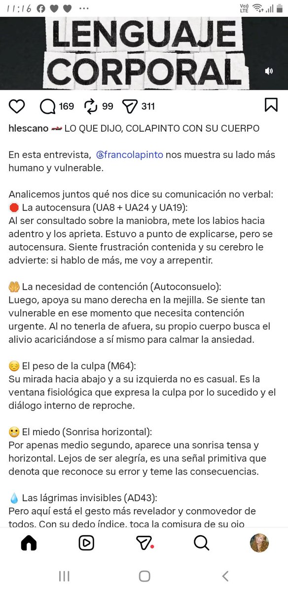 jardindeluna's tweet photo. Excelente  análisis del  lenguaje  no verbal de Franco, realizada por el experto Hugo Lescano ,después de  leerlo dan ganas de ir corriendo  a contenerlo y abrazarlo https://t.co/PJMeKVrNYm