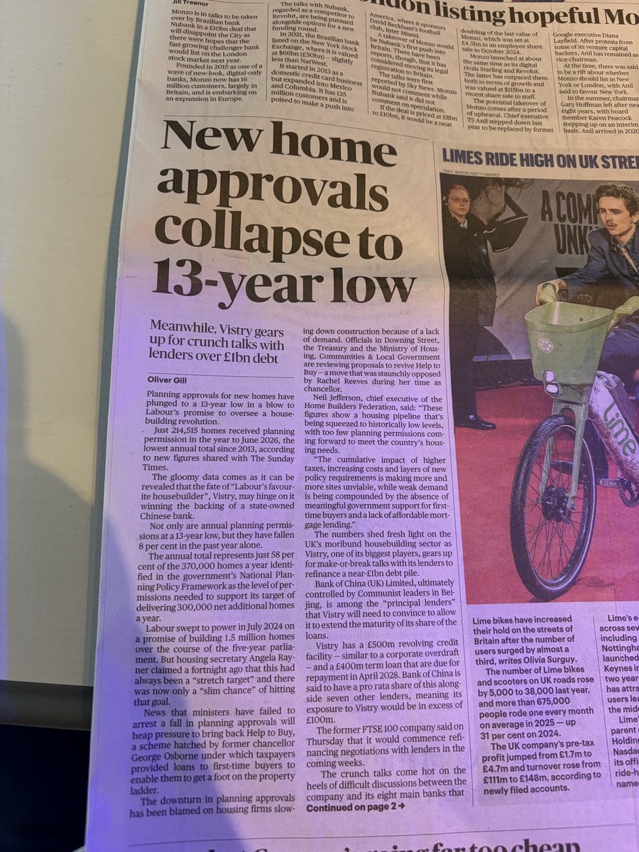 christopherhope's tweet photo. No mention by Angela Rayner in her 2,000 word speech to her conference of her target to build 1.5million new homes by 2029. Not a word. This is the nearest she got: "We overhauled planning rules to get the homes and infrastructure we need built." She did mention the Tolpuddle Martyrs though. Surely building new homes is the main job of the Housing secretary? Is this why?👇