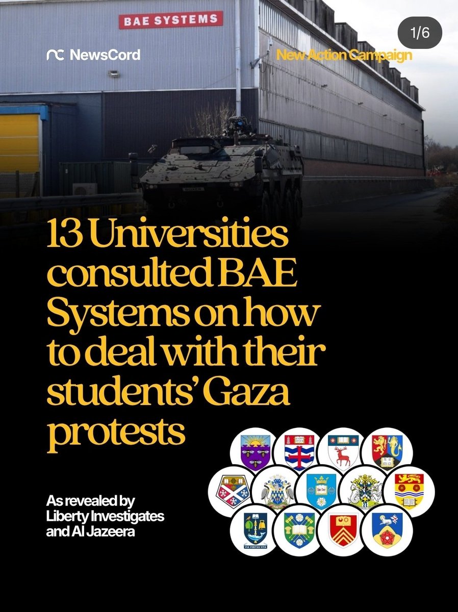 Dr_Gavin_Brewis's tweet photo. Universities that asked BAE on how to deal with Palestine protesters.
1/2 https://t.co/RGugc8noZN