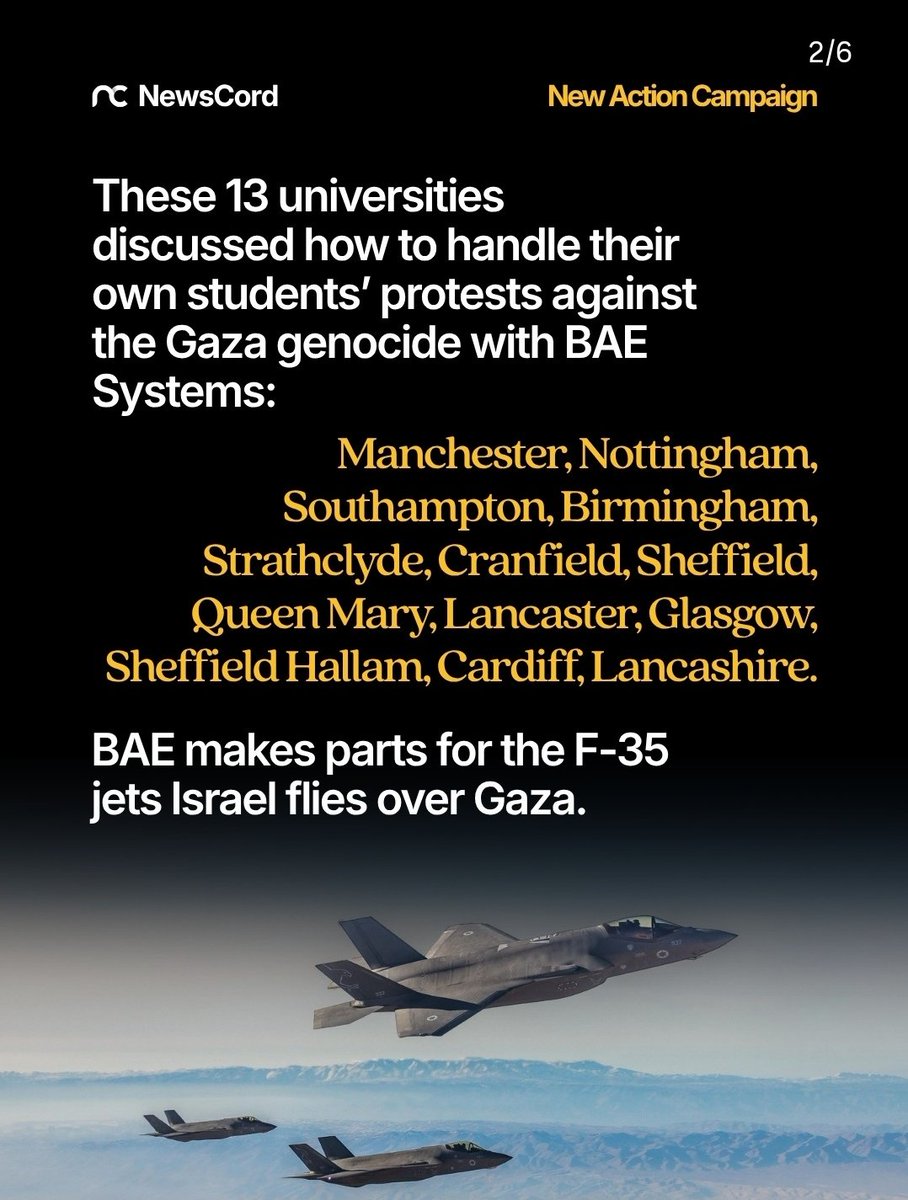 Dr_Gavin_Brewis's tweet photo. Universities that asked BAE on how to deal with Palestine protesters.
1/2 https://t.co/RGugc8noZN