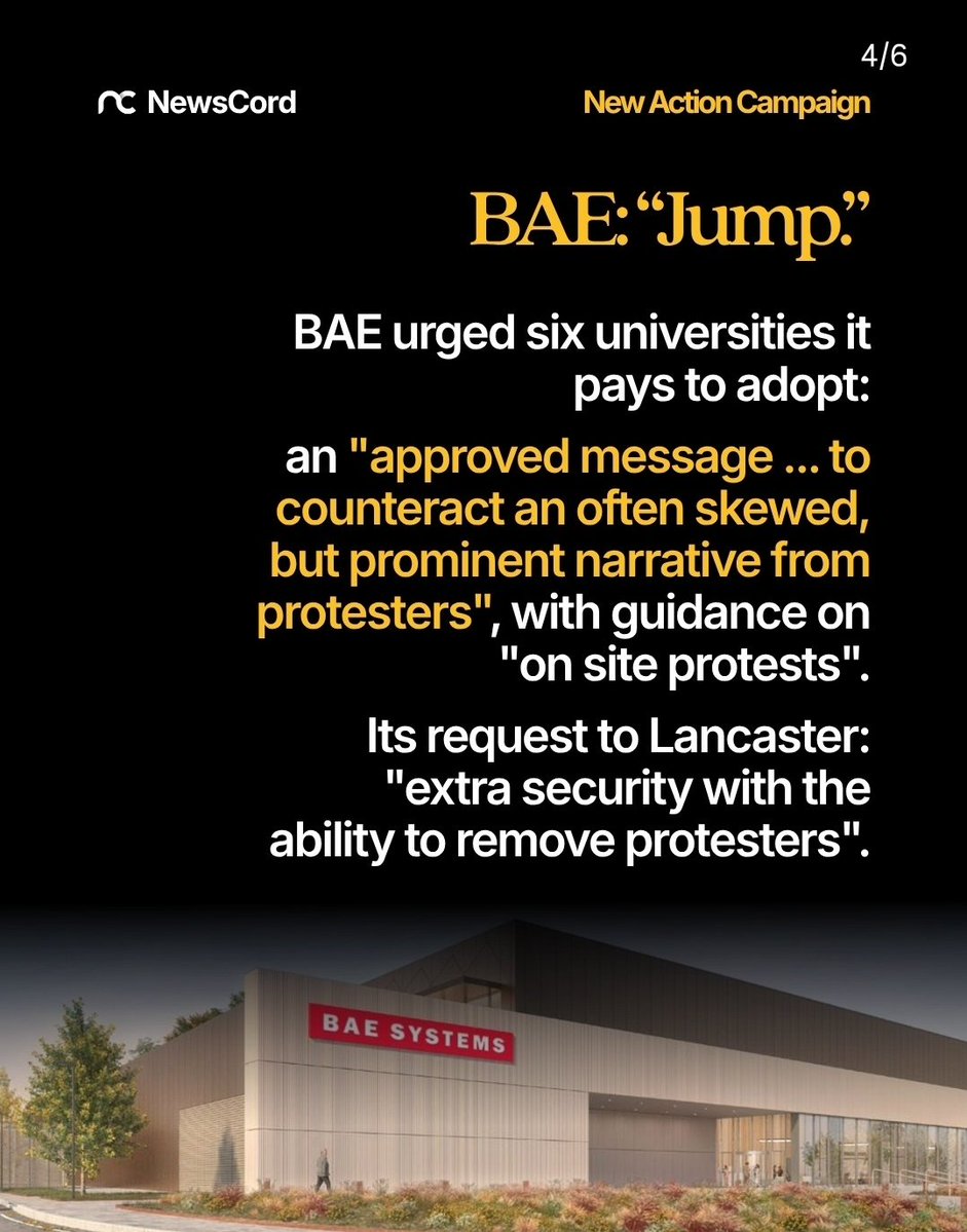 Dr_Gavin_Brewis's tweet photo. Universities that asked BAE on how to deal with Palestine protesters.
1/2 https://t.co/RGugc8noZN