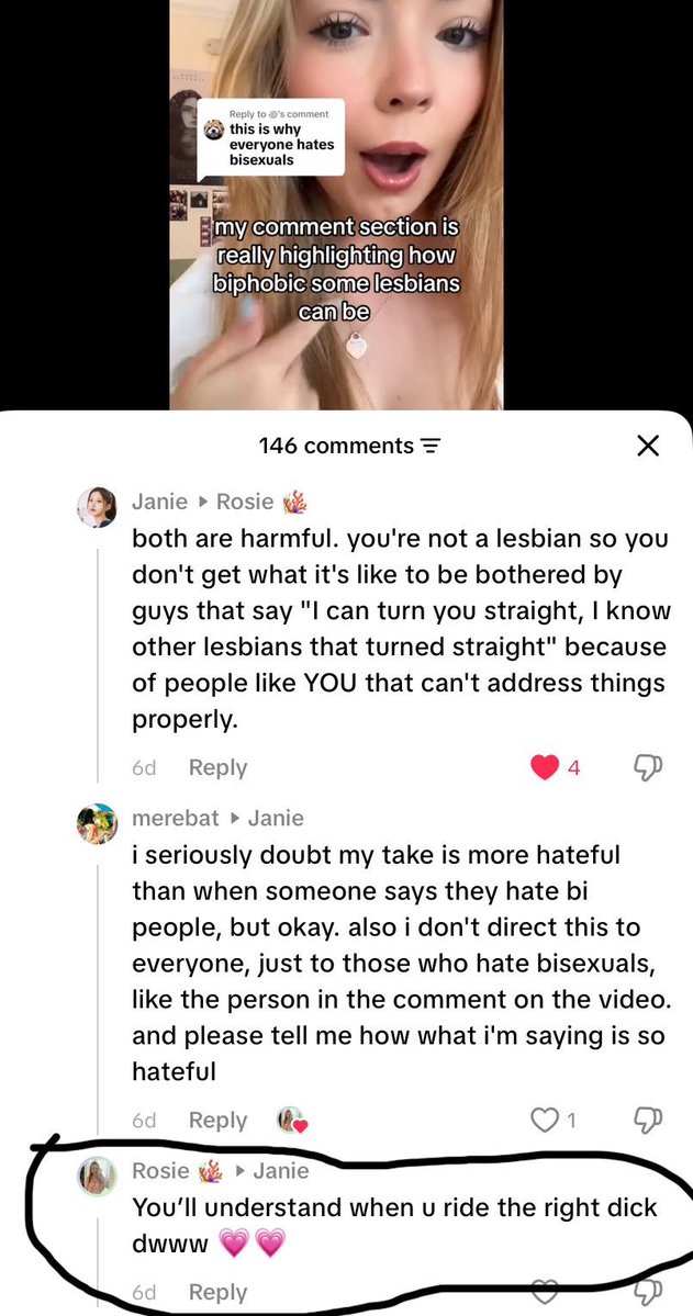 dykegrrl's tweet photo. what is it with bisexual women on twitter and tiktok being blatantly lesbophobic and then accusing lesbians of biphobia when we react https://t.co/RBKHC8x5k9
