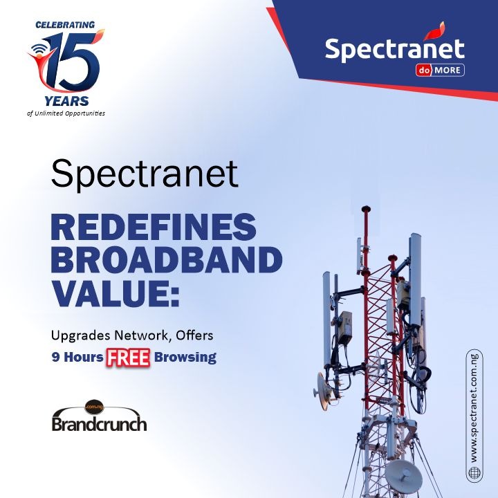 Spectranet_NG's tweet photo. 𝐒𝐏𝐄𝐂𝐓𝐑𝐀𝐍𝐄𝐓 𝐑𝐄𝐃𝐄𝐅𝐈𝐍𝐄𝐒 𝐁𝐑𝐎𝐀𝐃𝐁𝐀𝐍𝐃 𝐕𝐀𝐋𝐔𝐄: 𝐔𝐏𝐆𝐑𝐀𝐃𝐄 𝐍𝐄𝐓𝐖𝐎𝐑𝐊, 𝐎𝐅𝐅𝐄𝐑𝐒 𝟗 𝐇𝐎𝐔𝐑𝐒 𝐅𝐑𝐄𝐄 𝐁𝐑𝐎𝐖𝐒𝐈𝐍𝐆- 𝐁𝐑𝐀𝐍𝐃 𝐂𝐑𝐔𝐍𝐂𝐇 

As we celebrate 15 years of unmatched legacy, subscribers on our ₦12,500 plan and above can enjoy free, unlimited browsing every night from 𝟏𝟏𝐏𝐌 𝐭𝐨 𝟖𝐀𝐌,  without using data from their core bundles.
New subscribers can enjoy this benefit too.

Read more:
 https://t.co/WP6ppcWbjY

#Spectranet #SpectranetAt15 #StayConnected