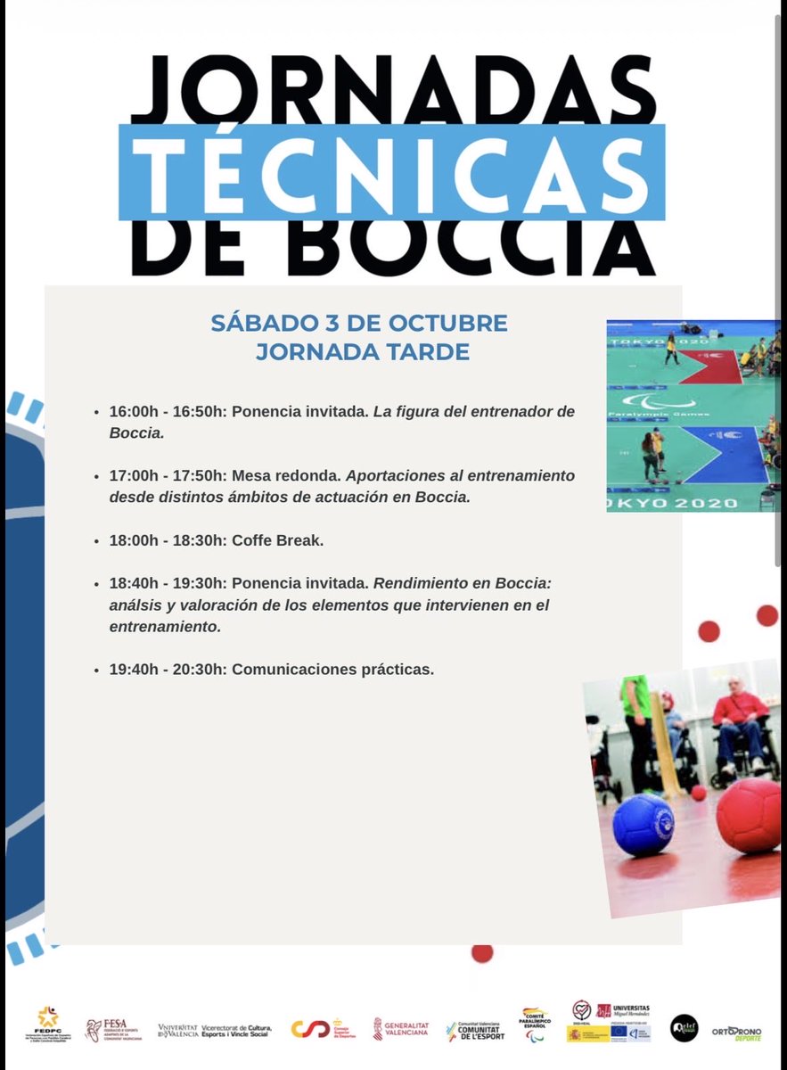 _FEDPC_'s tweet photo. ➡️ Jornadas Técnicas de Boccia 

📅 Programación y todo lo que debes saber del evento

🕒 3 y 4 de octubre, en el Pabellón Universitario de la Universidad de Valencia

😲¿Te lo vas a perder? 

⤵️⤵️⤵️⤵️⤵️⤵️⤵️⤵️⤵️⤵️⤵️⤵️⤵️ https://t.co/7FttaOYKRF