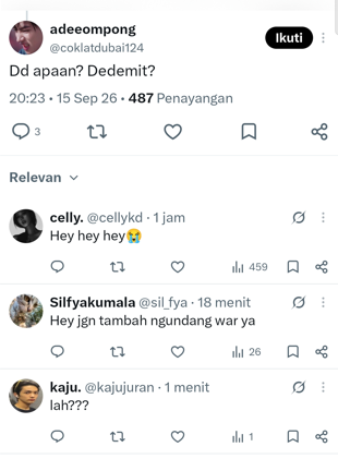 InarlisB6828's tweet photo. @coklatdubai124 @Hsr_kth @skycortis Akgae teriak akgae. dd aja lu katain dedemit, dipermak, bahkan lu aj ogah Sean jadi abangnya Keonho. jadi sebenernya lu tuh bukan masalahin panggilan abg dd nya, tapi lu emang gak suka aja sama Keonho😒 https://t.co/KkFsHuVdPq