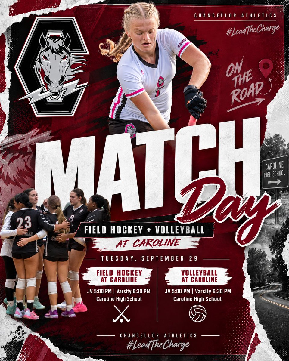 ChancellorCharg's tweet photo. Back on the road tonight. ⚡
🏑 Field Hockey @ Caroline
JV 5:00 | Varsity 6:30
🏐 Volleyball @ Caroline
JV 5:00 | Varsity 6:30
📍 Caroline High School
#LeadTheCharge https://t.co/KkTTwQVzoH