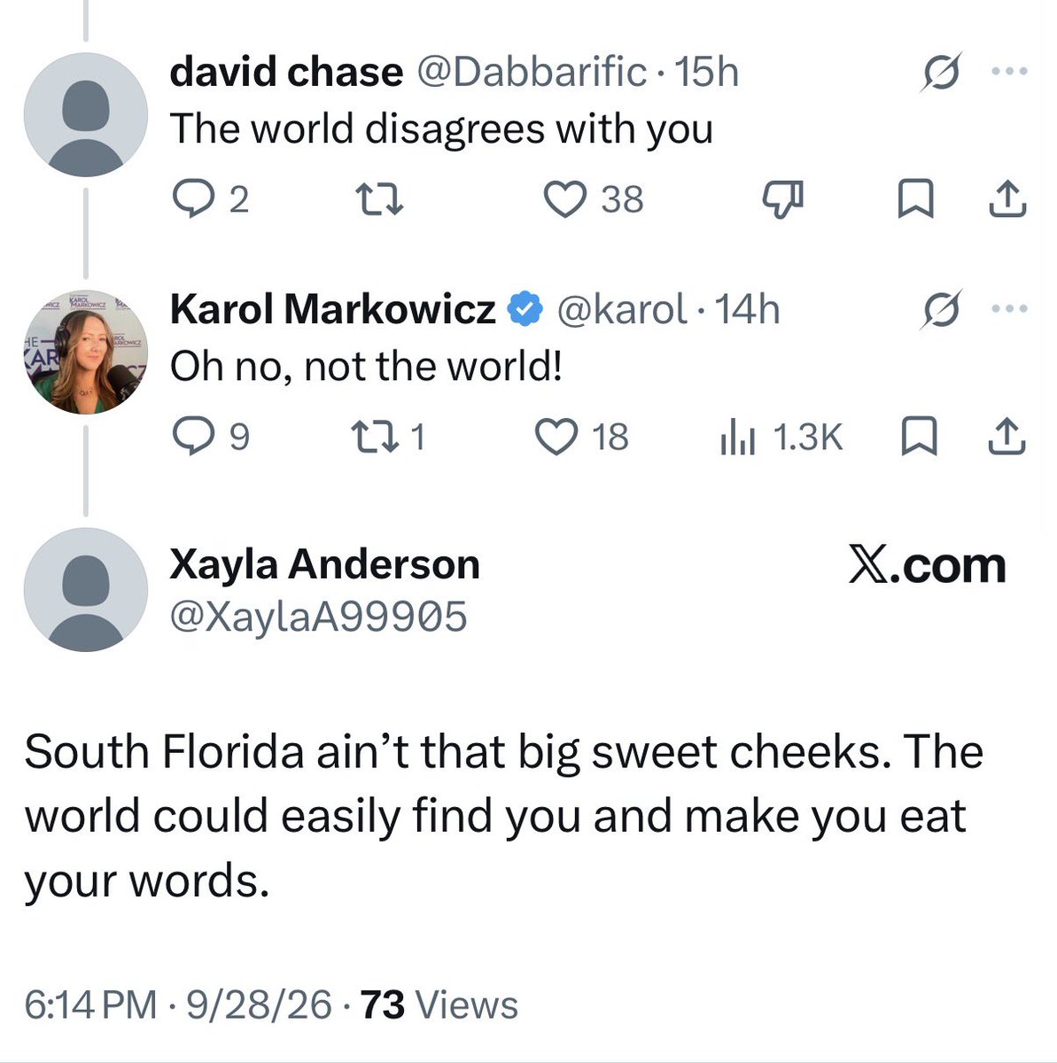 karol's tweet photo. There have to be consequences, from the X platform at minimum, to threats like this. It’s the antithesis of free speech that people like this are allowed to stay on the platform. https://t.co/oIKcrdnaXb