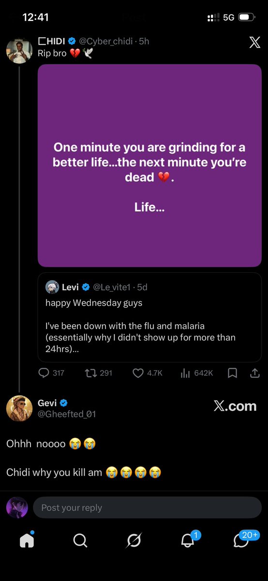 0xAssenger's tweet photo. People like this irritate me to the core 

Lacking emotional intelligence to even read the room.

I’ve blocked it sha….may Levi rest in peace. https://t.co/g69Ej3DZz7