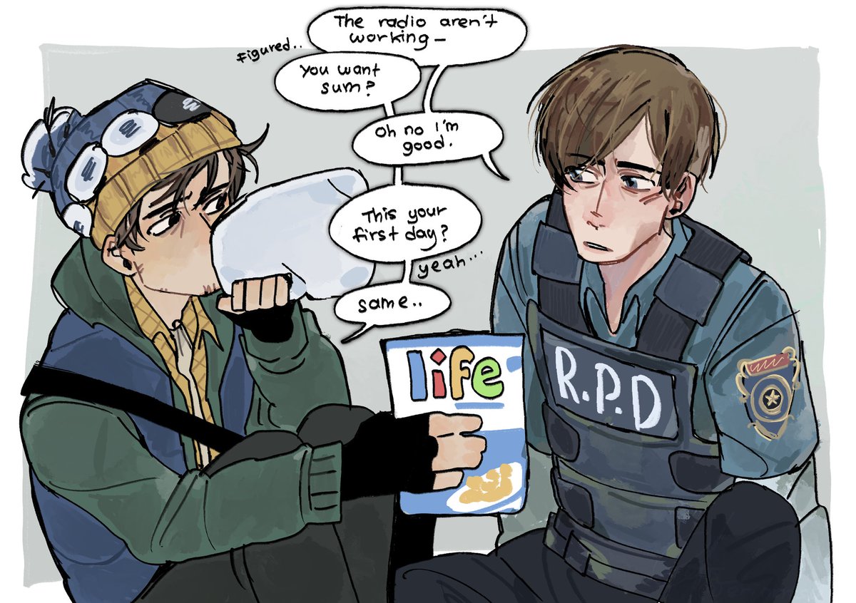 erinntsu's tweet photo. First time drawing Leon S. Kennedy #ResidentEvil https://t.co/aIYYh1lGNA