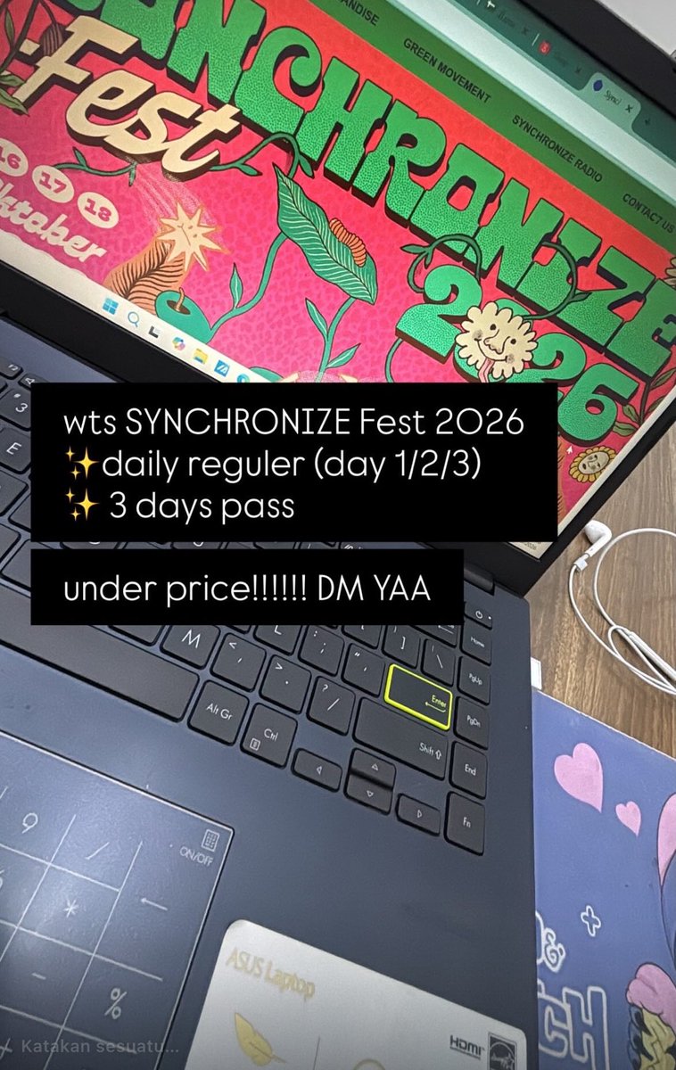 pumpycookie's tweet photo. WTS SYNCHRONIZE under webbb!!! dijamin trusted. DM FOR PRICE🫶🏼🫶🏼🫶🏼🫶🏼
#synchronize #wts #tiketkonser #konser #jiexpo #perunggu #thepanturas #ayutingting #hindia #feast https://t.co/EDChBMA7b0