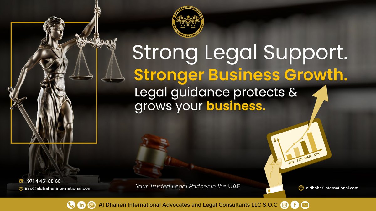 AlDhaheriInter1's tweet photo. Al Dhaheri International Advocates &amp; Legal Consultants LLC S.O.C

#legaladvice #businessprotection #businesslaw #corporatelaw #legalcompliance #contractlaw #legalsupport #businesssuccess #uaebusiness #uaelaw #dubaibusiness https://t.co/rFmLuCWwHL