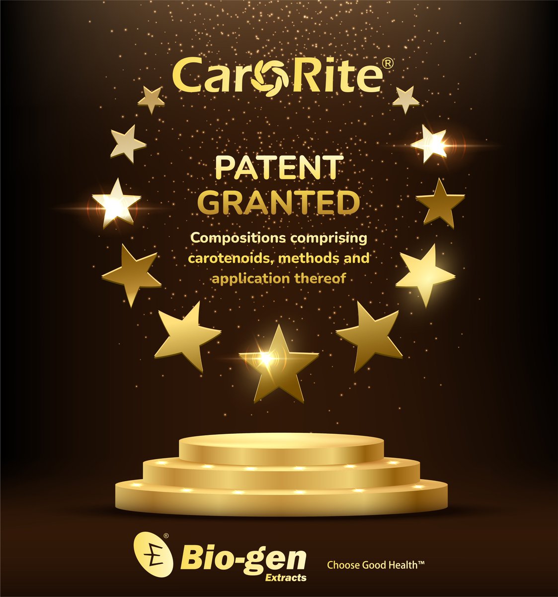 BiogenExtracts's tweet photo. Another Milestone in Carotenoid Science for Bio-gen Extracts! 🚀

We are pleased to announce that Bio-gen Extracts has been granted a patent for “Compositions Comprising Carotenoids, Methods and Application Thereof.”

#BioGenExtracts #CarotenoidScience #PatentInnovation https://t.co/7xhSF18ojm
