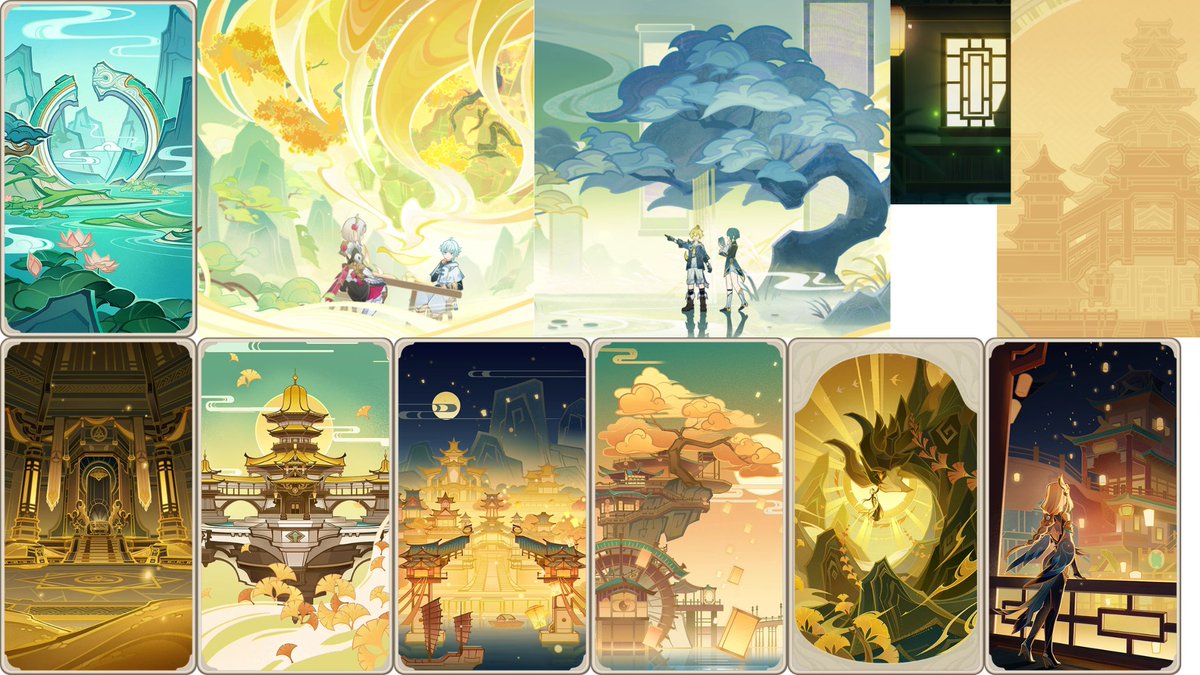 Anilyan13's tweet photo. Idk if anyone is interested in learning the cutscen/TCG artstyle of Genshin, but I compied references

Link is below. I tried to group them, here are examples

#GenshinImpactㅤ https://t.co/DksIL407yk
