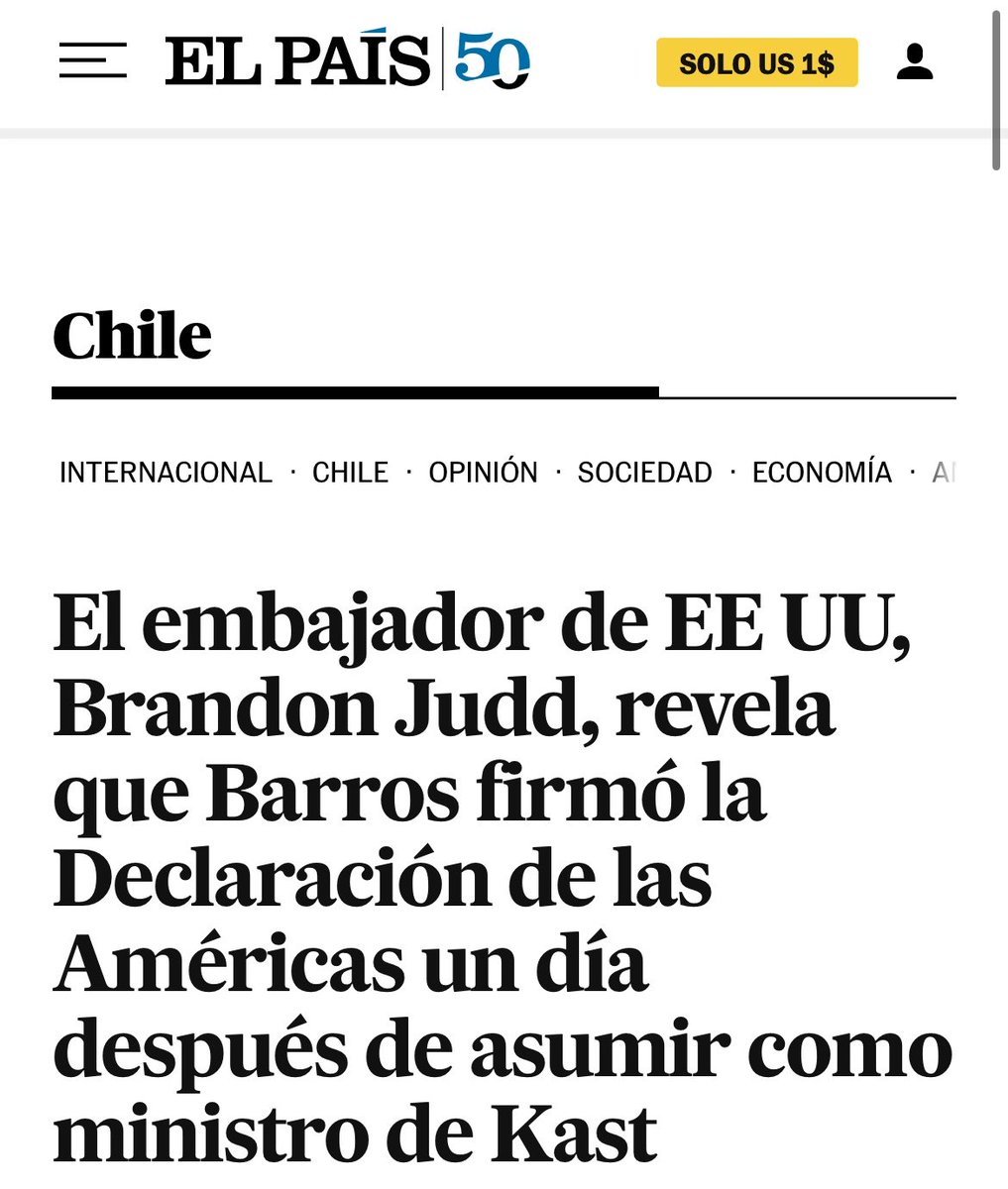 hernan_sr's tweet photo. 🚨URGENTE/ EL CANCILLER PÉREZ LE MINTIÓ A TODO CHILE 

Chile SI firmó el escudo de las americas, no fue el, tampoco Kast, mandaron a firmar al ministro de defensa Barros, al otro día de que asumiera Kast. 

El mismo embajador de EEUU, Judd lo publicó en un tweet, salió
en la prensa y la misma página oficial del gobierno de Estados Unidos lo tiene publicado. 

Al gobierno de Kast volvió a quedar en evidencia, son todos mentirosos. 

#Venegas #Interpelacion 

FUENTES:

https://t.co/MtkKEMs4gj

https://t.co/Gs0scZa6gG

 https://t.co/vrfyvdmLHl