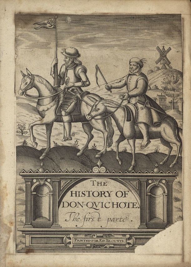 PublicDomainRev's tweet photo. Born #onthisday in 1547, Miguel de Cervantes, author of one of the most illustrated books of all time, #DonQuixote. Read Rachel Schmidt on how the varying approaches to illustrating it have reflected + impacted its reading through the centuries: https://t.co/TLODLI32J3 #otd https://t.co/k8dq9HWiYy
