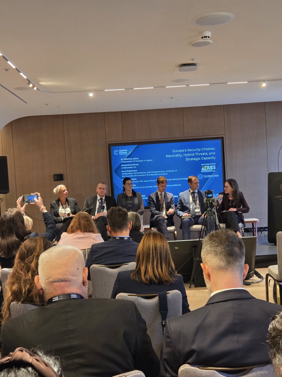 ArmEmbCyprus's tweet photo. On September 29, Ambassador Inna Torgomyan participated in the Cyprus Forum in Nicosia.

🔹 Speaking on the panel “Europe’s Security Choices,” she shared Armenia’s experience in addressing hybrid threats and discussed Europe’s evolving security challenges. https://t.co/HoVgpKSYgx