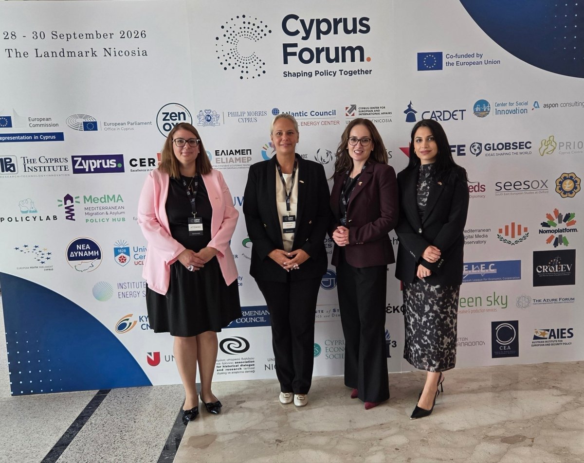 ArmEmbCyprus's tweet photo. On September 29, Ambassador Inna Torgomyan participated in the Cyprus Forum in Nicosia.

🔹 Speaking on the panel “Europe’s Security Choices,” she shared Armenia’s experience in addressing hybrid threats and discussed Europe’s evolving security challenges. https://t.co/HoVgpKSYgx