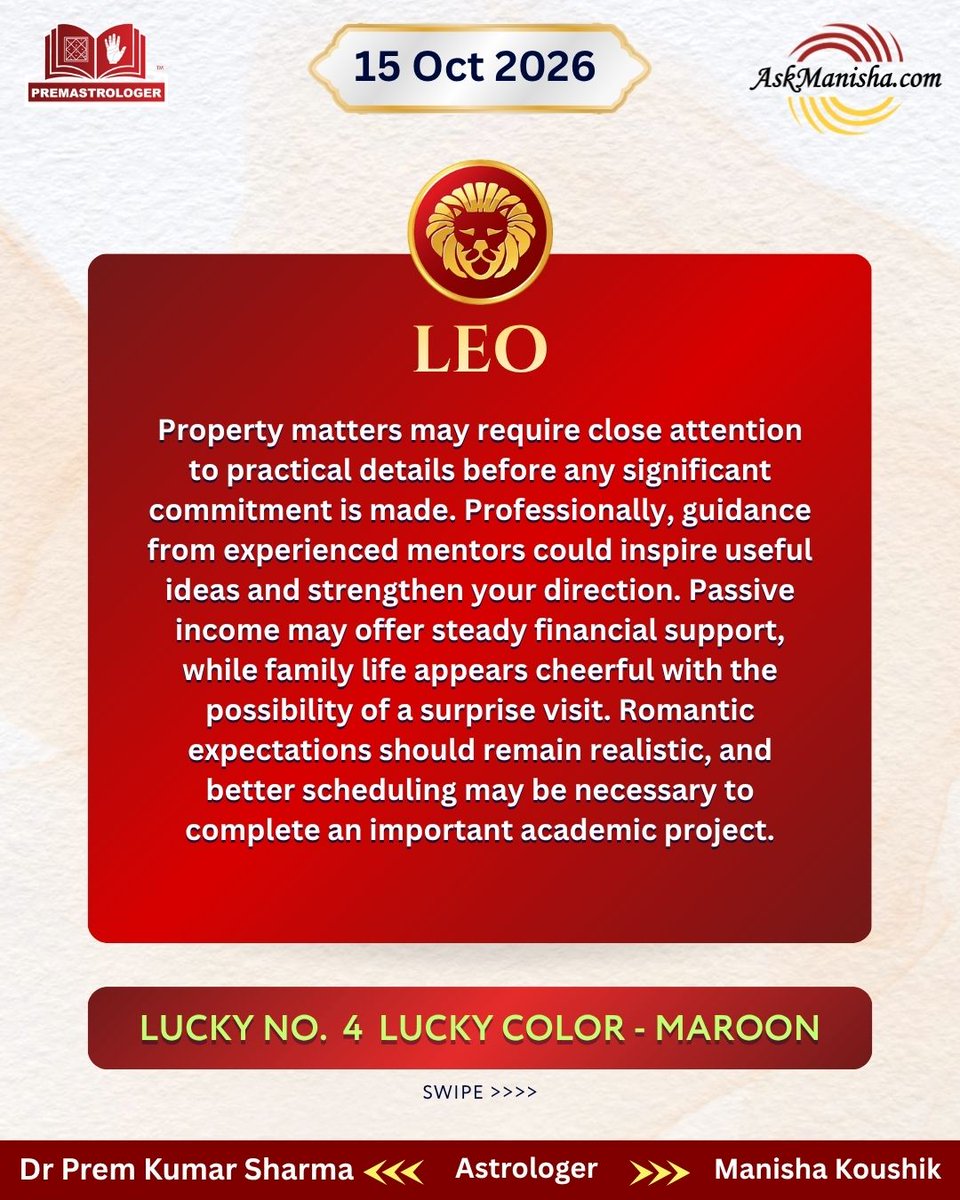 KoushikManisha's tweet photo. Love, Money or Fame? Whatโs in store for you? Explore the daily horoscope.
** Horoscopes are based on the Sun sign.
Reach us atย +919212144479 https://t.co/JLWUeUXZM3
Read More:ย https://t.co/eM8Ybhidb5
#leo #virgo #libra #scorpio https://t.co/ONdTRRKIdT