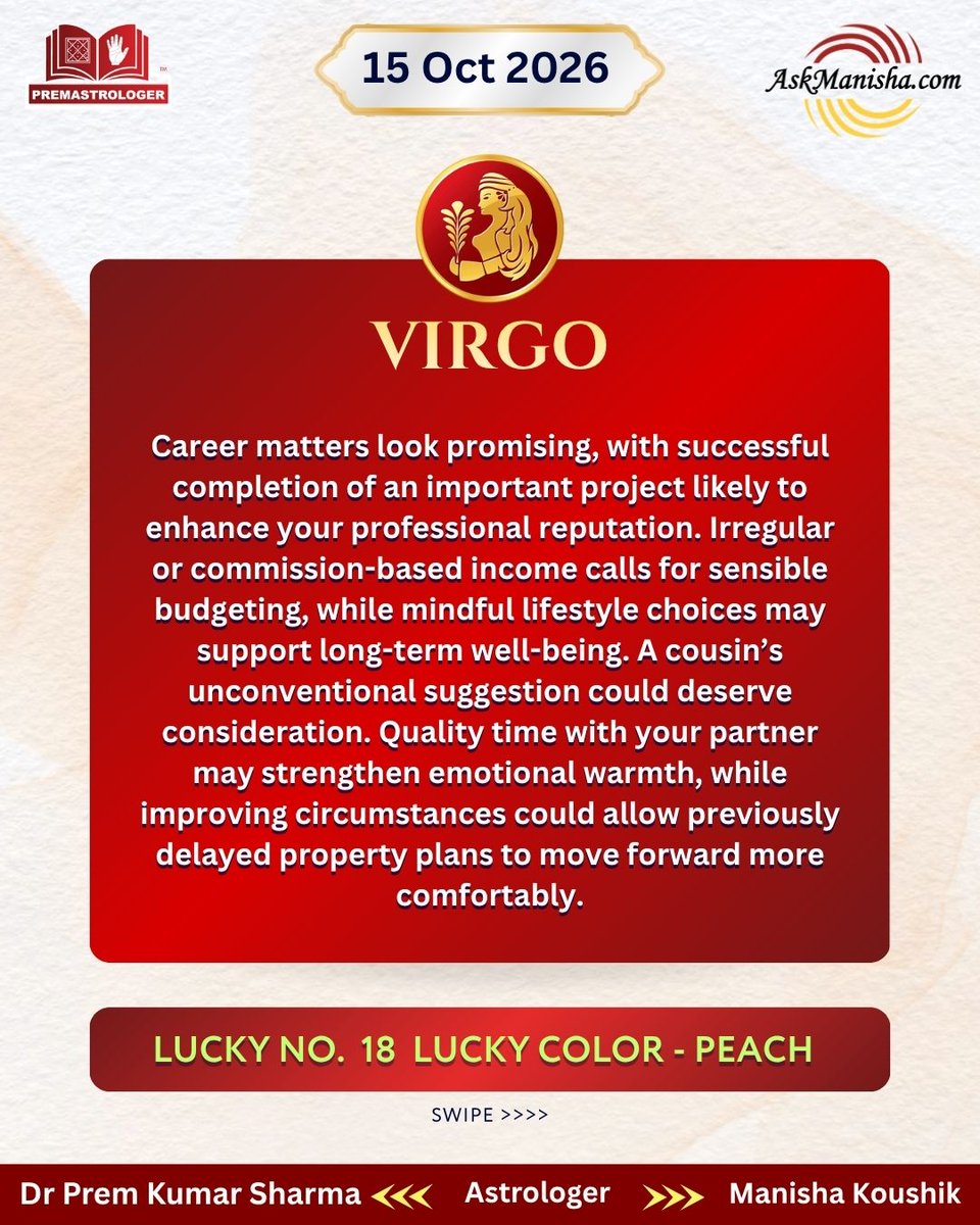 KoushikManisha's tweet photo. Love, Money or Fame? Whatโs in store for you? Explore the daily horoscope.
** Horoscopes are based on the Sun sign.
Reach us atย +919212144479 https://t.co/JLWUeUXZM3
Read More:ย https://t.co/eM8Ybhidb5
#leo #virgo #libra #scorpio https://t.co/ONdTRRKIdT