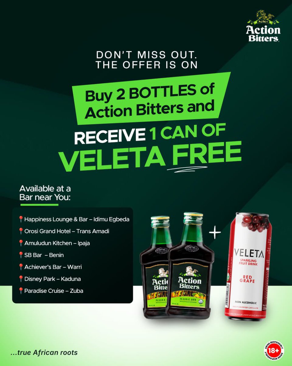 aladufe1's tweet photo. Two bottles of Action Bitters, plus a little something extra? 🍻 #ActionBittersXVeleta 

Buy 2 bottles at a participating bar near you and get 1 can of Veleta free. Just ask at the bar if they’re part of the offer. https://t.co/O60J6DebG2