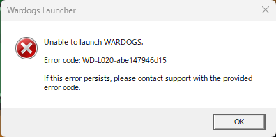 Kitsune_no_1122's tweet photo. WARDOGがこんなエラー出て起動しない……
STEAMを管理者で起動、NVIDEAのアプデ、ファイルの整合背の確認をしてもダメやった
誰か教えてください https://t.co/vPxWVB6eG4