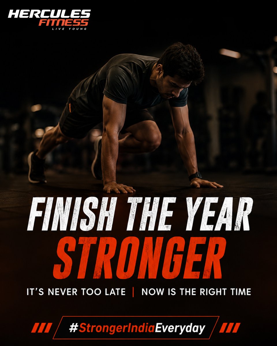 HerculesFitIN's tweet photo. There’s still time to make every workout count. 
Start today, stay consistent and finish the year stronger.

#HerculesFitness #StrongerIndiaEveryday #FinishStrong https://t.co/qYGdgU5iBL