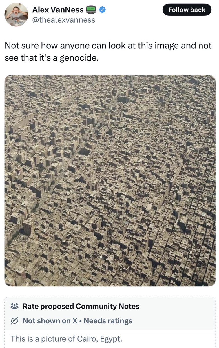 FlintstonedVet's tweet photo. A genocide that bad they need pictures from other countries to get their point across.
Killing buildings isn’t genocide
👇Egypt 👇 https://t.co/chdBxrgqw6