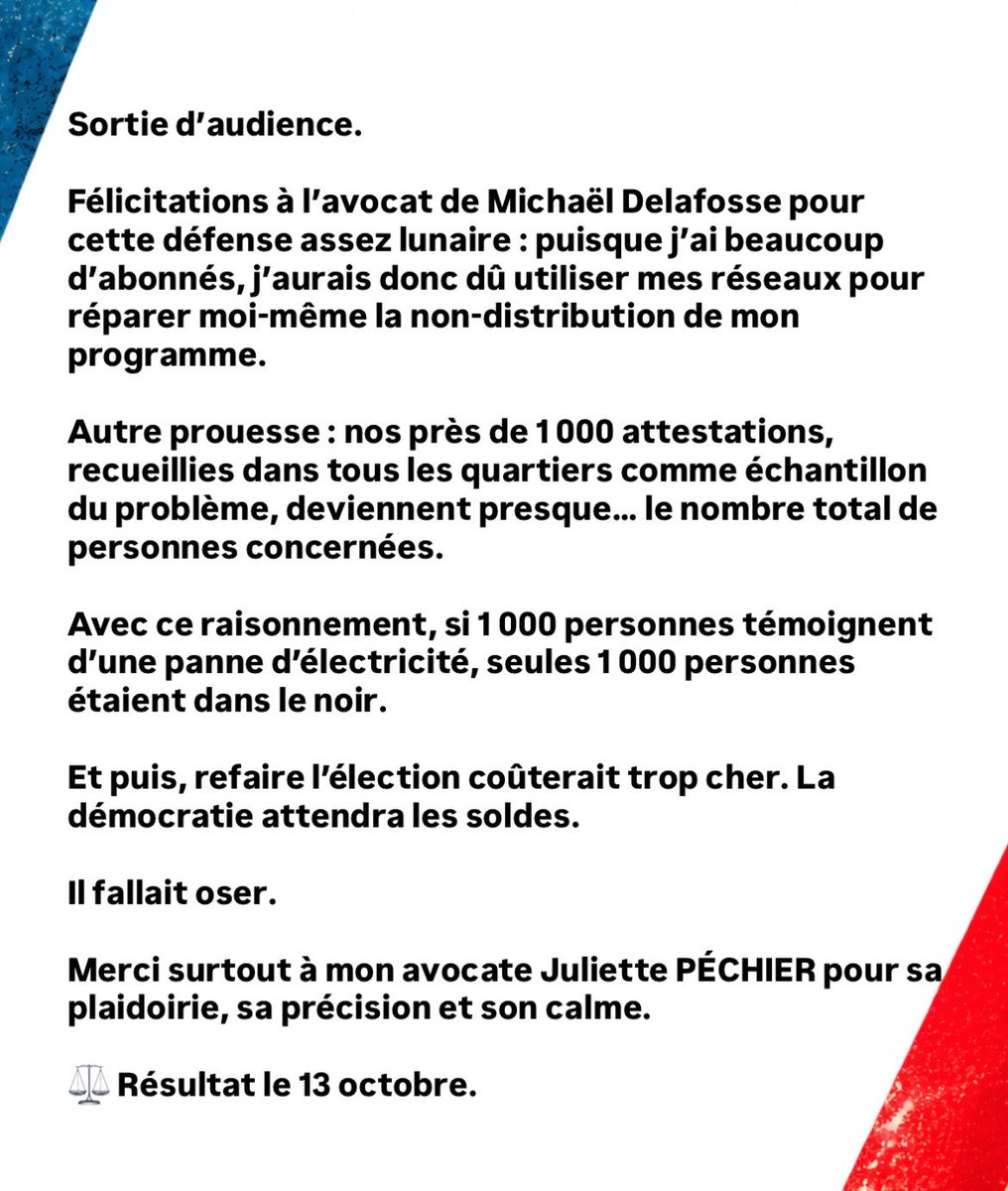 nqtv's tweet photo. ⚖️ Recours contre l’élection municipale de Montpellier.

Audience terminée.
On demandait du droit. On a eu du spectacle. https://t.co/zH8BiHq7s5