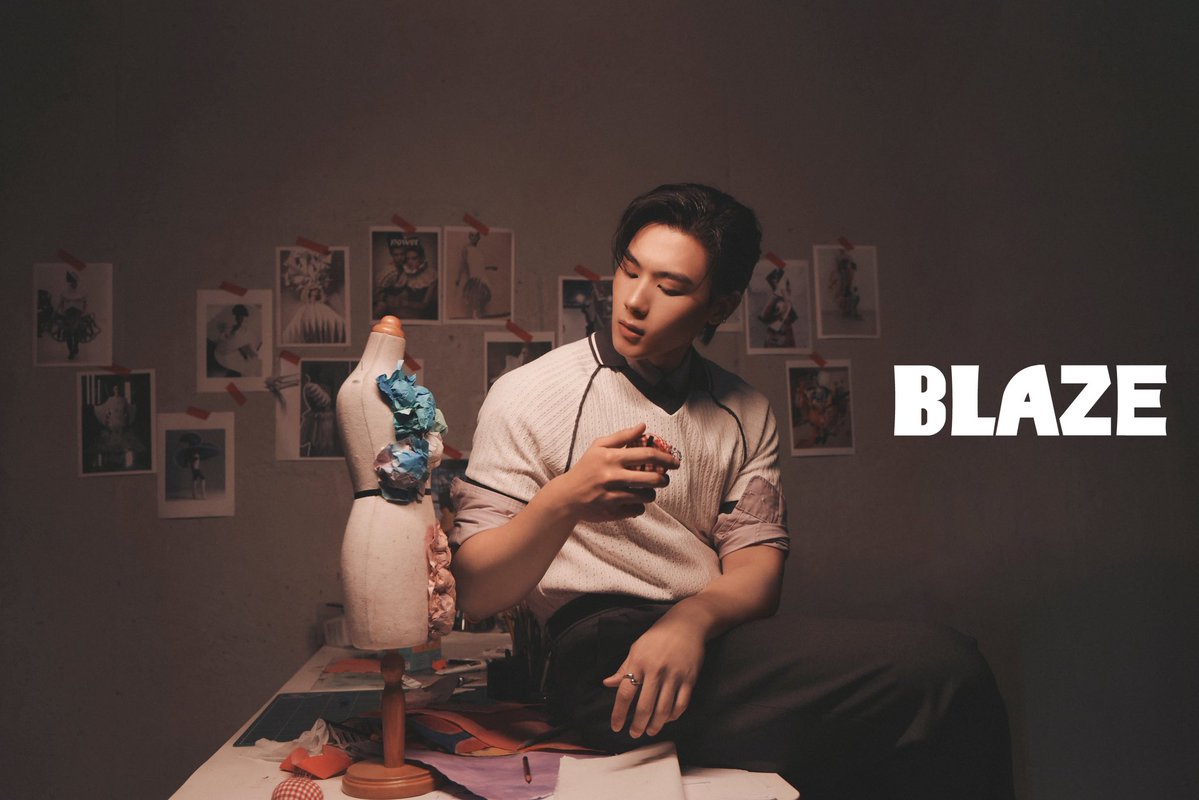 blazeprojectmag's tweet photo. 【BLAZE】OCTOBER ISSUE COVER TEASER｜ #ToptapMinlee
@JARUKiTzX96 
@mii_iin_ 

Be a bird amid your woven‑gold clouds,
Squander my feathers in one‑of‑a‑kind freedom.

To fall is synonymous with autumn,
In a regret‑free dusk,
I belong to you.

Hide you with pearls in my deep eyes,
Possess your radiance under cherished moonlight.

Drift and loneliness ring as one.
With my body heat,
I seek to dissolve your fine, tender skin.

#TOPTAPJarukit
 #MINLEEthanakorn