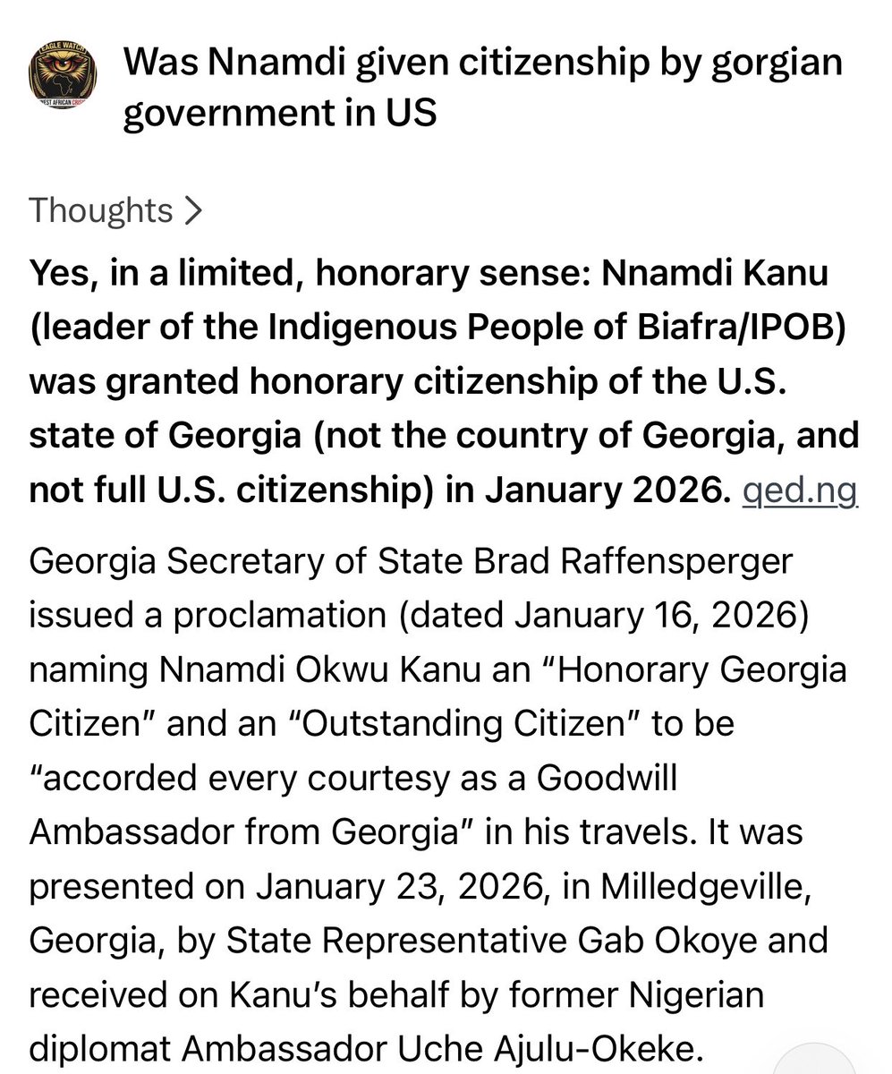 EaglewatchWF's tweet photo. President @officialABAT convicted Nnamdi Kanu with a repealed law for terrorism related offenses but can not travel to the US whereas the man he convicted was granted citizenship by the US government while still in prison. Who is the terrorist between them. @NGRPresident https://t.co/Dps34PhxW6