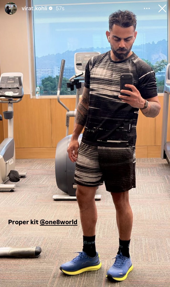 mufaddal_vohra's tweet photo. Virat Kohli’s Instagram story from the gym. https://t.co/JXhMCeUDvi