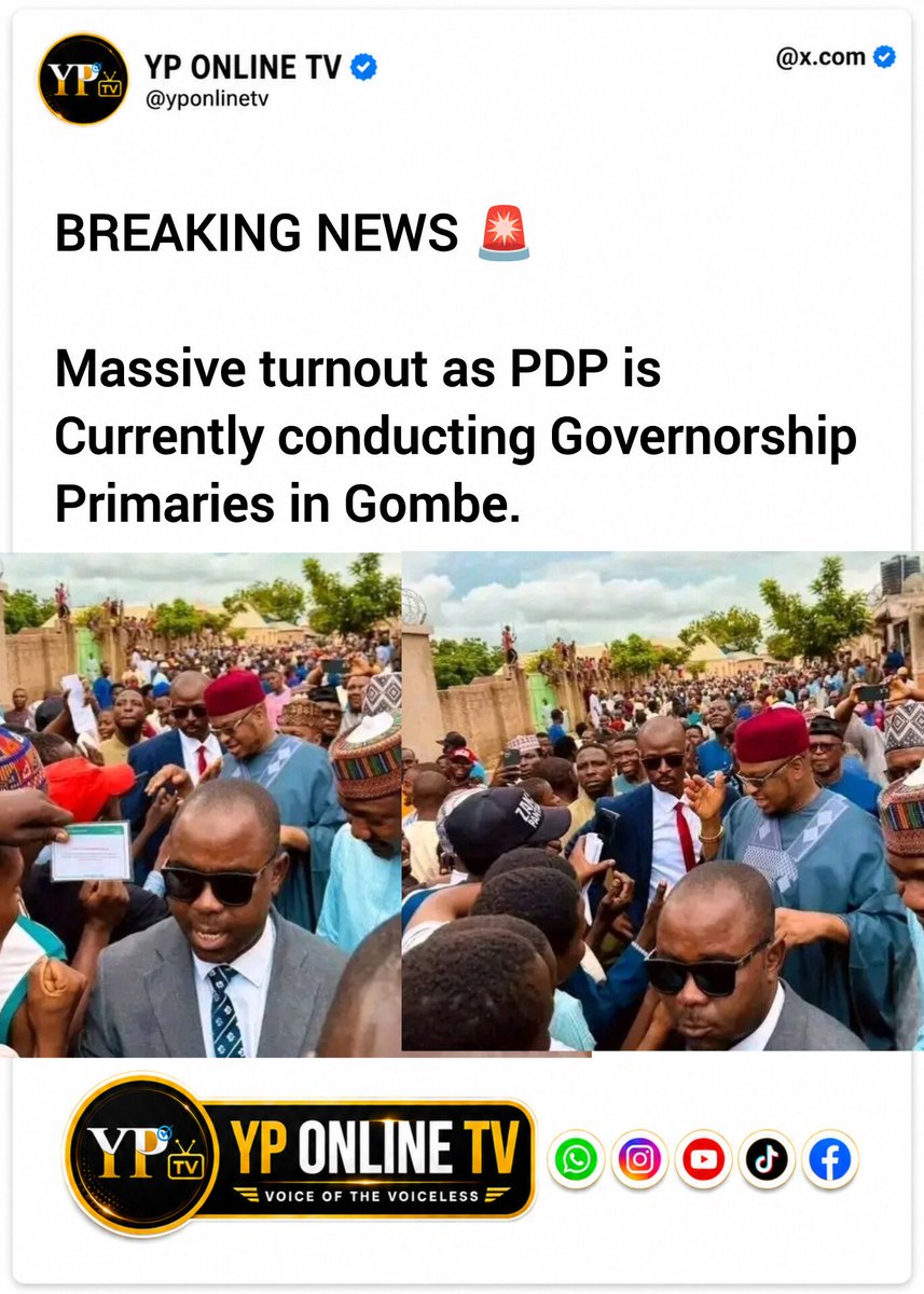 YPonlineTV's tweet photo. Massive turnout as PDP is currently conducting Governorship primaries in Gombe. https://t.co/8Uo9pb1nE4