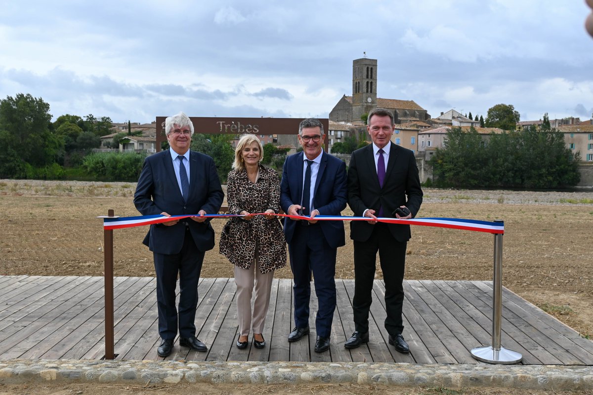Image de Préfet de l'Aude - 🌊 #PréventionInondations | À Trèbes, de nouveaux aménagements pour mieux vivre avec le fleuve Aude
