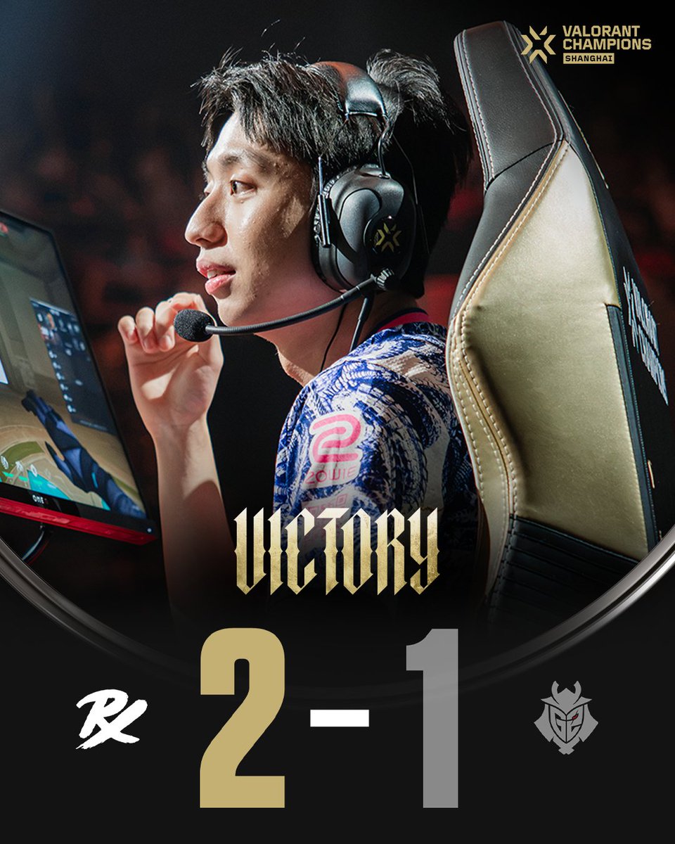 vctpacific's tweet photo. NEVER A DULL MOMENT WITH PAPER REX 😮‍💨

They get the 2-1 victory over G2 to move on to the #VALORANTChampions Shanghai Playoffs! https://t.co/43S1UnNudY