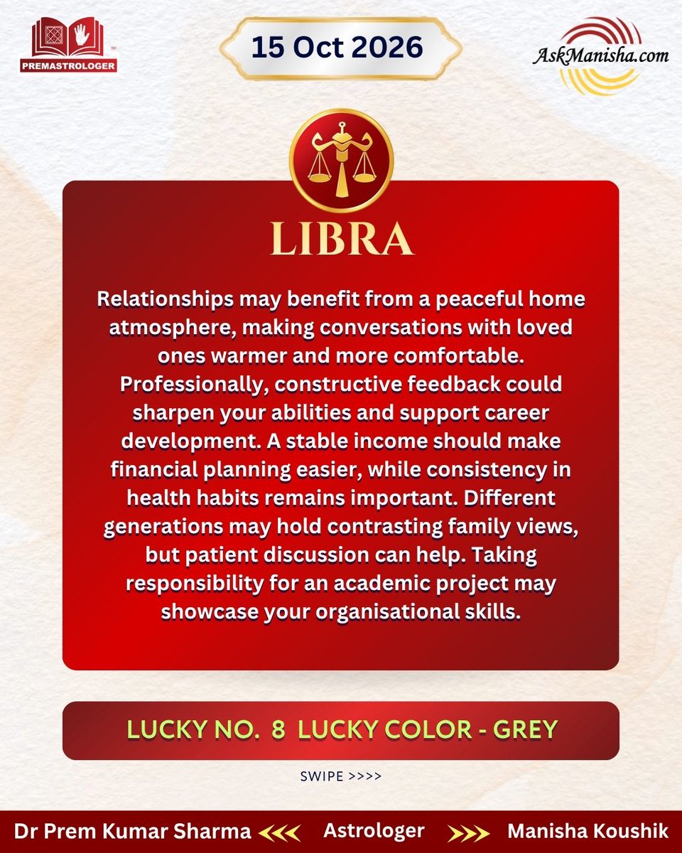 KoushikManisha's tweet photo. Love, Money or Fame? Whatโs in store for you? Explore the daily horoscope.
** Horoscopes are based on the Sun sign.
Reach us atย +919212144479 https://t.co/JLWUeUXZM3
Read More:ย https://t.co/eM8Ybhidb5
#leo #virgo #libra #scorpio https://t.co/ONdTRRKIdT