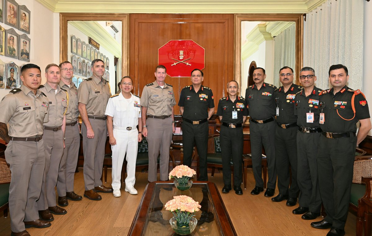 Col_Sanyal's tweet photo. 🇮🇳🤝🇺🇸 Strengthening the India–US Defence Partnership

Lieutenant General Joel B. Vowell, Deputy Commanding General, @USARPAC, called on General Dhiraj Seth, #COAS, on 28 September, reaffirming the enduring commitment of India and the United States to deepen defence cooperation.

The discussions covered the evolving security environment in the Indo-Pacific, greater military-to-military engagement and opportunities to expand cooperation across multiple domains.

The successful conduct of Exercise #YudhAbhyas further demonstrated the high degree of interoperability, operational synergy and mutual learning between the two Armies. Joint training and exercises continue to build trust, enhance readiness and strengthen the ability of both forces to operate together effectively.

From JAI se VIJAY to stronger strategic cooperation, India and the United States continue to advance a robust and forward-looking defence partnership. 🇮🇳🤝🇺🇸

#IndiaUSFriendship #DefenceCooperation #YudhAbhyas #JAIseVIJAY #IndoPacific #IndianArmy
@DefenceMinIndia @SpokespersonMoD @IndianEmbassyUS @USAndIndia @USARPAC
#IndiaUSFriendship