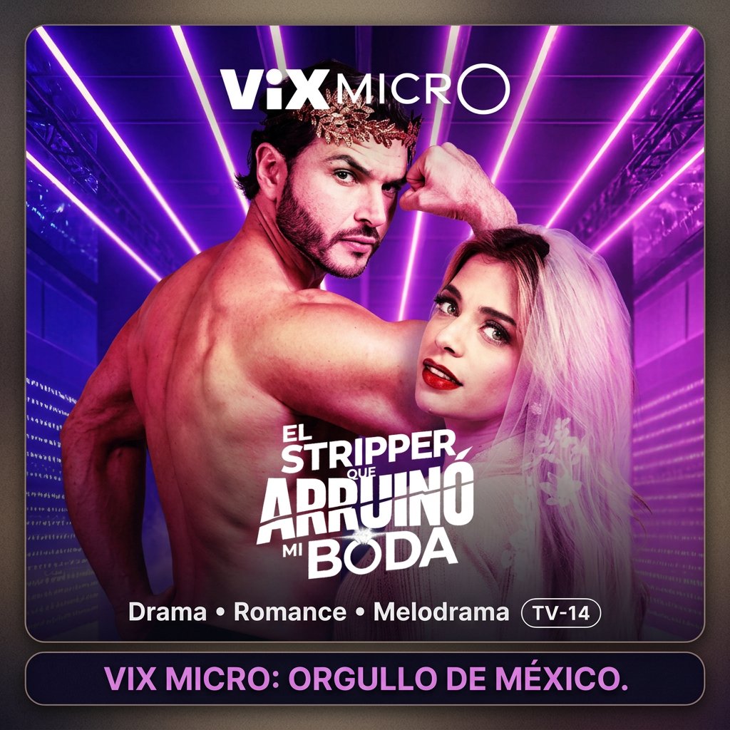 AlvaroCueva's tweet photo. El futuro ya llegó y es 100% mexicano. Es VIX MICRO.
EL STRIPPER QUE ARRUINÓ MI BODA y es la prueba de que Televisa volvió a hacer lo que mejor sabe hacer: CREAR ESTRELLAS.
Todos los detalles aquí: https://t.co/JFndK4Eam8
@VIX #VIX #VIXMIcro #telenovelas #mexico #TV https://t.co/AurUfeP0yG