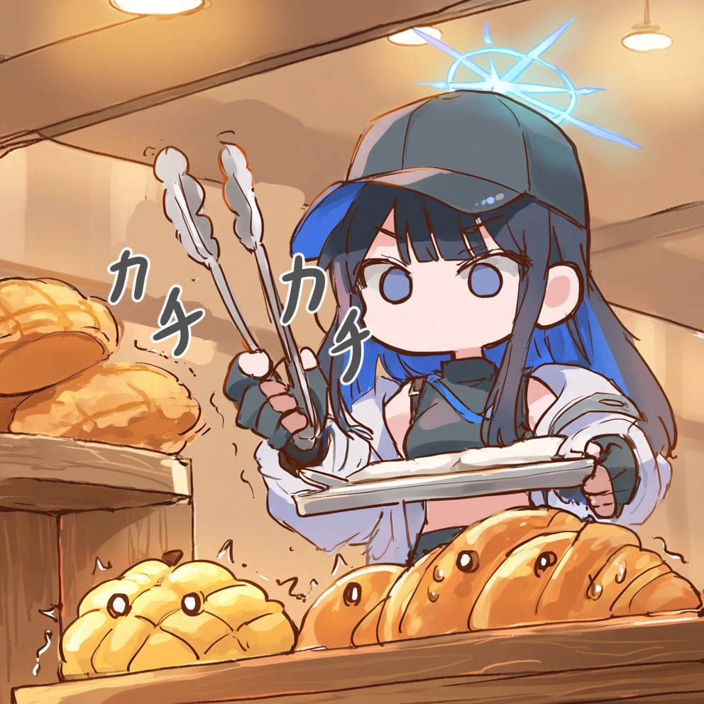 kisaragi9a's tweet photo. トングでパンを威嚇するブルーアーカイブのサオリ https://t.co/YBsQP1Xf4f