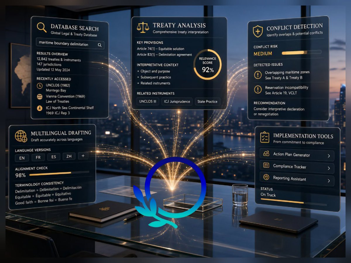 Codylexx's tweet photo. One Platform. Every Instrument.
Clarity in International Law Starts Here.

International lawyers, arbitrators, and legal advisers routinely confront overlapping treaties, fragmented sources, and uncertain obligations.

#CIFILE #Codylex #InternationalLaw #AbbasPoorhashemi  #ai https://t.co/TU0Fcxc9qF
