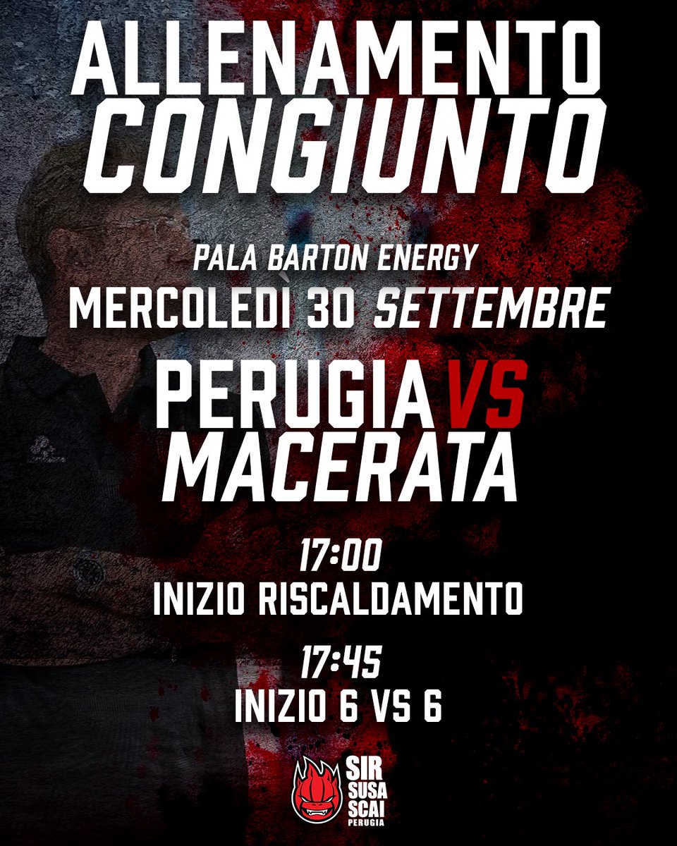 SIRVolleyPG's tweet photo. Ci vediamo domani! 😎
📆 30 settembre.
🕔 17:00.
📍 Pala Barton Energy.
#BlockDevils https://t.co/lpWm8ANXRR