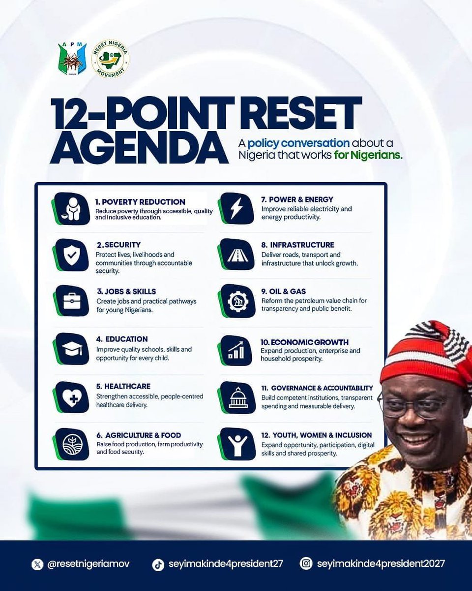 RIAOFIBADAN's tweet photo. If IBRAHIM TRAORE can RESET Burkina Faso, SEYI MAKINDE can RESET NIGERIA.
Intentionality and a structure building is what Makinde is talking about.
#BeAresetter
#Reset
#ResetMovement https://t.co/VU1Qkz0DJk