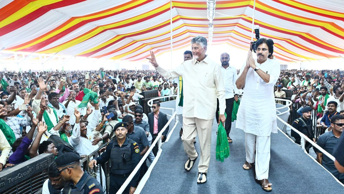 JanaSenaParty's tweet photo. ‘పల్లెల అభివృద్ధే రాష్ట్ర ప్రగతికి పునాది. ప్రతి కుటుంబం ఆర్థికంగా బలపడేలా, ప్రతి గ్రామం స్వయం సమృద్ధి సాధించేలా సమగ్ర అభివృద్ధి దిశగా కూటమి ప్రభుత్వం అడుగులు వేస్తోంది. రహదారులు, తాగు నీరు, వ్యవసాయం, ఉపాధి, పరిశుభ్రత, మౌలిక వసతులతోపాటు పర్యాటక రంగానికీ ప్రాధాన్యం ఇస్తూ గ్రామీణ ప్రాంతాల రూపురేఖలు మార్చే లక్ష్యంతో ‘పల్లె పండుగ 3.0’కు శ్రీకారం చుట్టామ’ని ఉప ముఖ్యమంత్రి శ్రీ పవన్ కళ్యాణ్ గారు తెలిపారు. పల్లె బలపడితేనే రాష్ట్ర భవిష్యత్తు బలపడుతుందనే సంకల్పంతో ప్రతి పల్లెను అభివృద్ధికి చిరునామాగా తీర్చిదిద్దుతున్నామని పేర్కొన్నారు. మంగళవారం శ్రీ పొట్టి శ్రీరాములు నెల్లూరు జిల్లా ఉదయగిరిలో  పల్లెపండుగ 3.0 కార్యక్రమం ద్వారా 11,085 కోట్లతో చేపట్టిన అభివృద్ధి పనులకు గౌరవ ముఖ్యమంత్రి శ్రీ చంద్రబాబు నాయుడు గారితో కలసి శ్రీ పవన్ కళ్యాణ్ గారు ప్రారంభించారు. బీజేపీ ఆంధ్రప్రదేశ్ రాష్ట్ర అధ్యక్షుడు శ్రీ పి.వి.ఎన్. మాధవ్ గారు ఈ కార్యక్రమంలో పాల్గొన్నారు. 
ఈ సందర్భంగా శ్రీ పవన్ కళ్యాణ్ గారు మాట్లాడుతూ “ఈ రెండున్నరేళ్లలో పల్లెపండుగ, జలజీవన్ మిషన్ - అమరజీవి జలధార, 15వ ఆర్థిక సంఘం నిధుల సద్వినియోగం, 10 వేలకుపైగా పదోన్నతులు, డి.డి.ఒ. కార్యాలయాల ఏర్పాటు.. ఇలా ఎన్నో సంస్కరణలతో ఒకవైపు గ్రామాల అభివృద్ధికి బాటలు వేస్తూనే, మరోవైపు వ్యవస్థను బలోపేతం చేశాం. ఒకప్పుడు పంచాయతీలు బ్లీచింగ్ పౌడర్ కూడా కొనలేని పరిస్థితి నుంచి, ఇప్పుడు తమ గ్రామానికి అవసరమైన పనులను తామే నిర్ణయించుకుని, తమ గ్రామ అభివృద్ధికి తామే ప్రణాళికలు రూపొందించుకునే స్థాయికి పంచాయతీ రాజ్ వ్యవస్థను తీసుకొచ్చాం.

గత ఐదేళ్ల కంటే రెండేళ్లలోనే పదింతల రోడ్ల నిర్మాణం

గత ప్రభుత్వం ఐదేళ్లలో 880 కి.మీ. సీసీ రోడ్లు నిర్మిస్తే, కూటమి ప్రభుత్వం ద్వారా కేవలం రెండేళ్లలోనే దానికి 10 రెట్లు ఎక్కువగా, దాదాపు 9,000 కి.మీ. సీసీ రోడ్లను పూర్తి చేశాం. గతంలో 304 మినీ గోకులాలు మాత్రమే నిర్మిస్తే, మనం దాదాపు 100 రెట్లు ఎక్కువగా, 30 వేలకు పైగా మినీ గోకులాలను నిర్మించాం. అలాగే, పల్లెపండుగ ద్వారా 13,326 గ్రామ పంచాయతీల్లో ప్రజల అవసరాలకు అనుగుణంగా అభివృద్ధి పనులు చేపట్టాం. ఇందులో భాగంగా 1 లక్ష 15 వేల పంట కుంటలను నిర్మించడంతోపాటు, 2 లక్షల ఎకరాల్లో పండ్ల తోటలను అభివృద్ధి చేశాం. మరోవైపు, 10 వేల కిలోమీటర్ల బీటీ రోడ్ల పనులు వివిధ దశల్లో పురోగతిలో ఉన్నాయి. మన కూటమి ప్రభుత్వం ఎస్సీ, ఎస్టీ, ఇతర కాలనీల్లో 6,500 కిలోమీటర్ల సీసీ రోడ్లను ఇప్పటికే పూర్తి చేసింది. గిరిజన గ్రామాలకు రహదారి అనుసంధానాన్ని మరింత మెరుగుపరచేందుకు అడవితల్లిబాట కార్యక్రమం కింద రూ.2,180 కోట్ల వ్యయంతో సుమారు 2,437 కిలోమీటర్ల రహదారులను నిర్మించాలనే లక్ష్యాన్ని నిర్దేశించుకున్నాం. ఇందులో ఇప్పటికే 1500 కిలోమీటర్లకు పైగా అనుసంధాన రహదారులను నిర్మించాం. అలాగే, ఇప్పటివరకు రోడ్డు అనుసంధానం లేని బంజారా, యానాది, ఎరుకుల గిరిజన ఆవాసాలు ఉన్న ప్రాంతాల్లో, పల్లెపండుగ ద్వారా 167 ఆవాసాలకు 111.4 కి.మీ. మేర రహదారి సౌకర్యం కల్పించాం.

పల్లెపండుగ 3.0తో గ్రామీణ ప్రగతికి కొత్త ఊపు

ఈ రోజు ఇక్కడ మనం రాష్ట్ర చరిత్రలో గతంలో ఏ ప్రభుత్వం చేయలేని విధంగా, గౌరవ ప్రధానమంత్రి శ్రీ నరేంద్ర మోదీ గారి సహకారంతో, గౌరవ ముఖ్యమంత్రివర్యులు శ్రీ నారా చంద్రబాబు నాయుడు గారి నాయకత్వంలో, ఇప్పుడు కేంద్ర, రాష్ట్ర ప్రభుత్వాల సమన్వయంతో గ్రామీణ అభివృద్ధిని పెద్ద ఎత్తున ముందుకు తీసుకెళ్లబోతున్నాం. రూ.50 వేల కోట్లతో పల్లెపండుగ, జల జీవన్ మిషన్ - అమరజీవి జలధార వంటి కార్యక్రమాల ద్వారా గ్రామీణ ప్రాంతాల్లో అభివృద్ధి పనులను వేగవంతం చేయబోతున్నాం. ఇందులో రూ.30 వేల కోట్లతో అక్టోబర్ 5న గౌరవ ముఖ్యమంత్రివర్యులు శ్రీ నారా చంద్రబాబు నాయుడు గారితో కలిసి జల జీవన్ మిషన్ - అమరజీవి జలధార కార్యక్రమం ద్వారా మల్టీ విలేజ్ స్కీమ్, సింగిల్ విలేజ్ స్కీమ్ పనులకు శంకుస్థాపనలు చేయబోతున్నాం. అలాగే రూ.9 వేల కోట్లతో పల్లెపండుగ 1.0, 2.0 కార్యక్రమాలను విజయవంతంగా పూర్తి చేసి, ఈ రోజు రూ.11,085 కోట్లతో ప్రతిష్టాత్మకంగా పల్లెపండుగ 3.0ను ప్రారంభిస్తున్నాం. ఇందులో భాగంగా 6 వేల కిలోమీటర్ల సీసీ రోడ్లు, 9,500 కిలోమీటర్ల బీటీ రోడ్లు, మరో 22,500 మినీ గోకులాలు, 50 వేల ఎకరాల్లో పండ్ల తోటలను అభివృద్ధి చేయబోతున్నాం. అలాగే, 1,000 కిలోమీటర్ల మ్యాజిక్ డ్రెయిన్లు, బస్ షెల్టర్లు, గ్రామ పంచాయతీ భవనాలు, రచ్చబండలు తదితర అభివృద్ధి పనులను చేపట్టబోతున్నాం.
