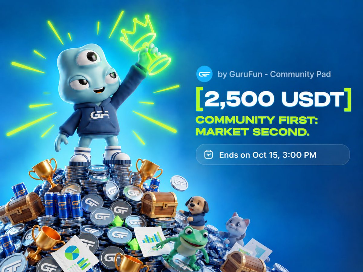 gurudotfun's tweet photo. Vistory Season: Reveille is live on Zealy.

🏆 2,500 USDT for the leaderboard
🎲 random drops possible along the way
🎯 17 quests, weekly XP resets
⏳ ends October 15

Community first. Market second.
Start → https://t.co/3gXl2vTjT0
