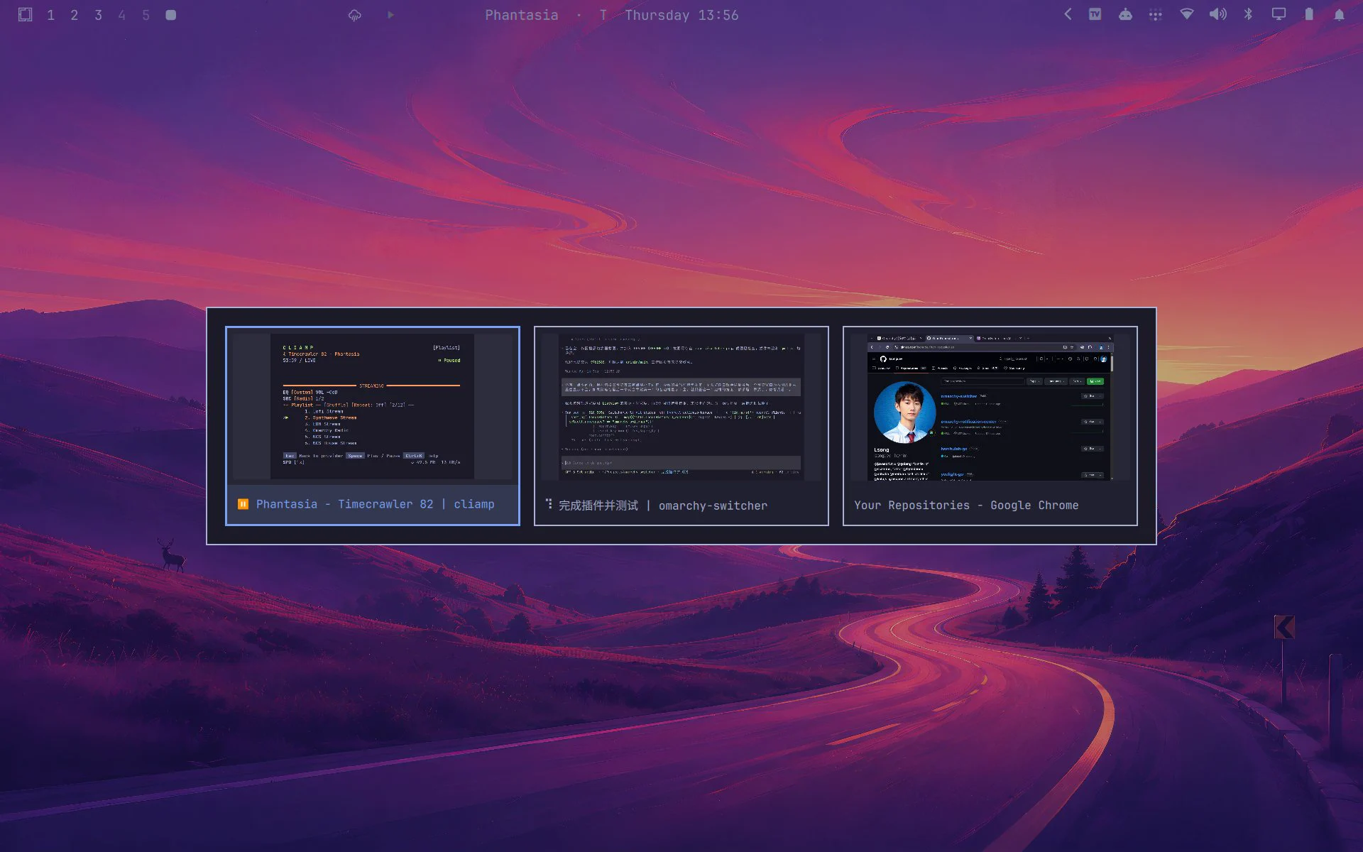 Omarchy Switcher - 
A focused visual window switcher for Omarchy.