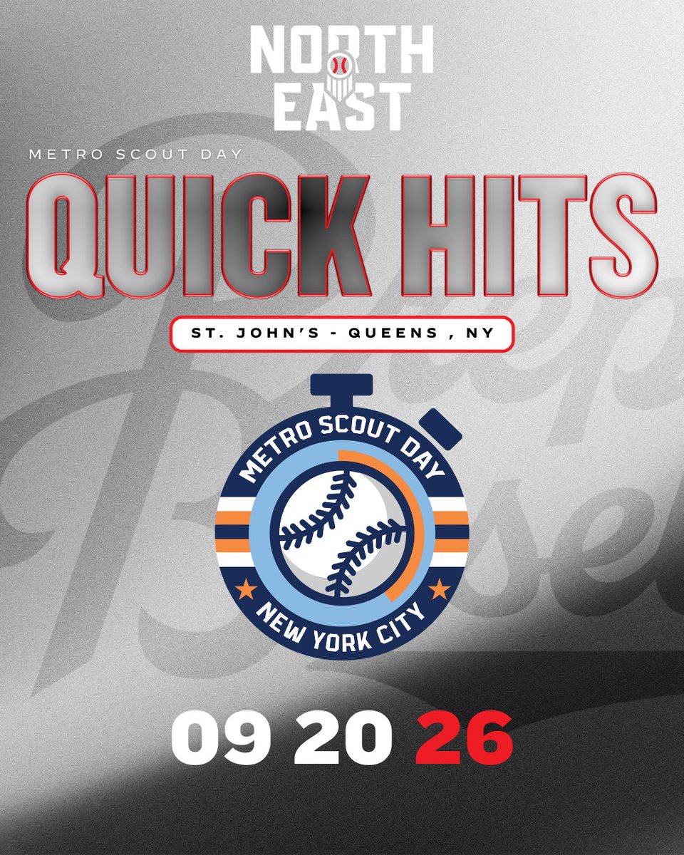 PrepBaseballNY's tweet photo. 𝗤𝘂𝗶𝗰𝗸 𝗛𝗶𝘁𝘀 📝

Check out our Quick Hits from the 2026: @metroscoutday hosted at St. John's University (Queens, NY).

Full Article ⤵️
🔗https://t.co/bMBl6GJOc2

@JC_NY_PA | @JoeWalentin | @DanCevette | @MLaurentinoBB | @PrepBaseballNJ | @PBNewEngland https://t.co/fcwaazBZ6E